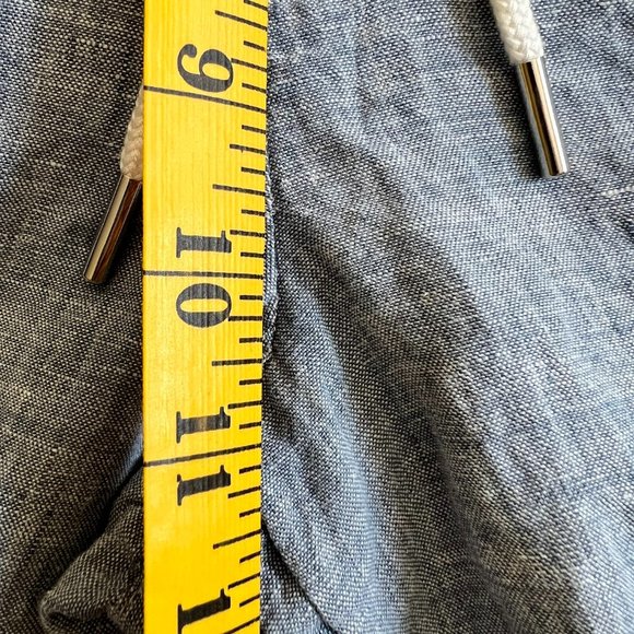 Athleta Womens Chambray Blue Cabo Linen Jogger Pants Elastic Waist Sz 8 - Picture 6 of 8